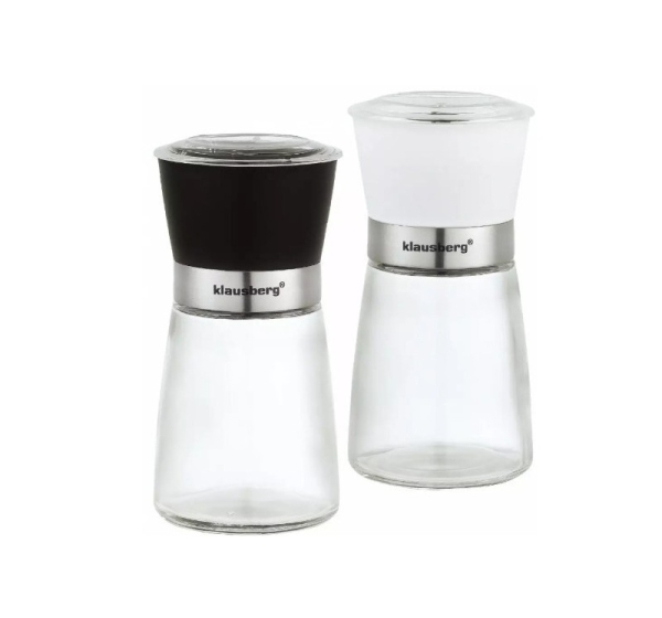 Sāls un piparu dzirnaviņas, 160 ml keramikas asmeņi Klausberg KB 7257