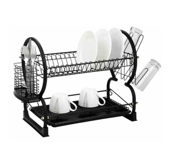 Dish Rack - Metal black wire dish dryer with anti-slip silicone Kinghoff KH 1500