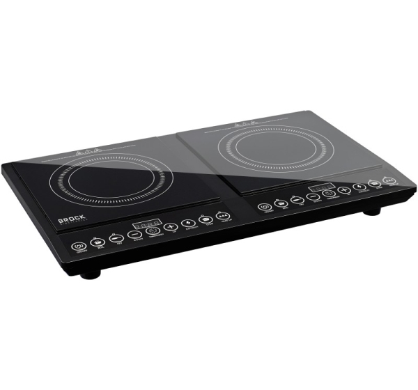 Divrinķu keramiskā  indukcijas plīts BROCK HP 4013, jauda 2000W+2000W