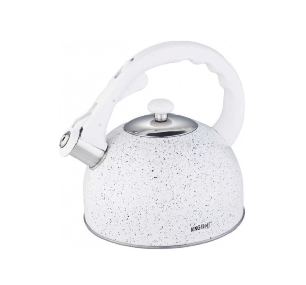 Kettle, traditional, steel, white-marble, 2.6l Kinghoff KH 1407