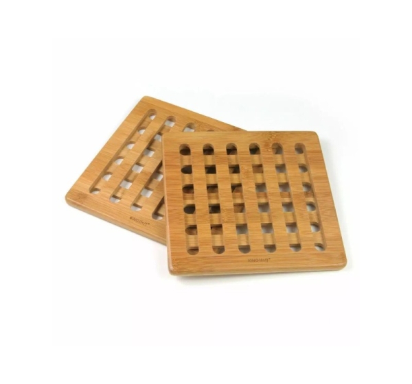 Bamboo coasters 2 pcs, KINGHoff, KH 1216 dimensions: 20 x 20 x 1.2 cm
