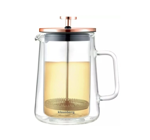 Kafijas/tējas prese, stikls, vara krāsa, 600ml L Klausberg KB 7724