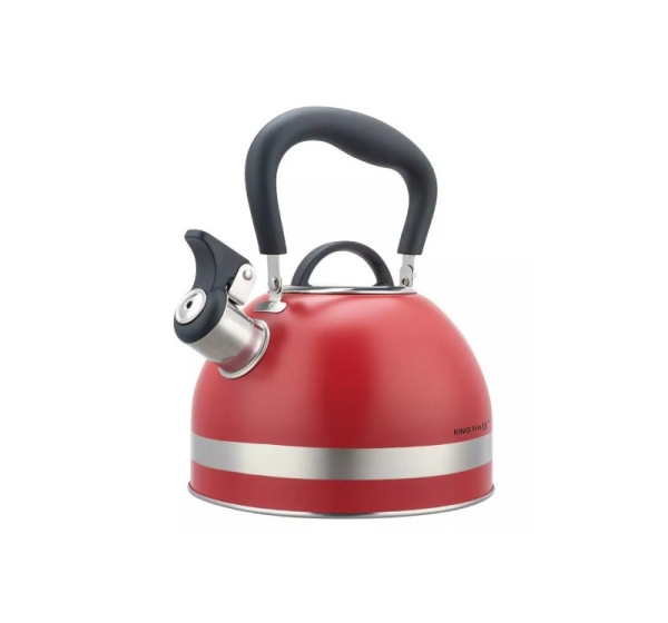 Kettle with whistle, 1.8L, stainless steel, red, KINGHoff KH 1853