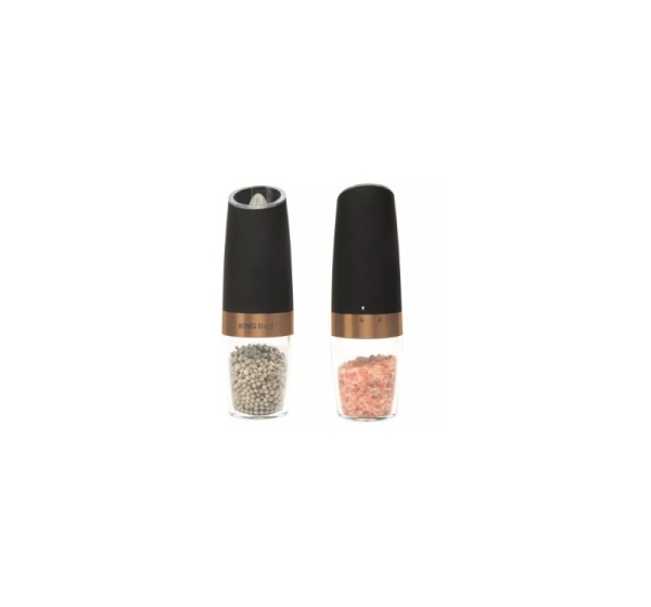 Set of two KINGHoff gravity salt and pepper grinders, 50ml, KH 1724