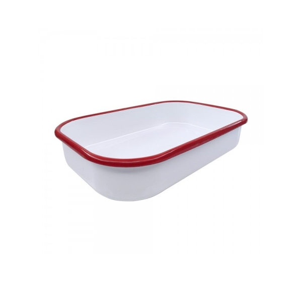 Oliver Voltz 5V1222KS41 Rectangular Enamel Baking form, 41×27×7.5 cm, White