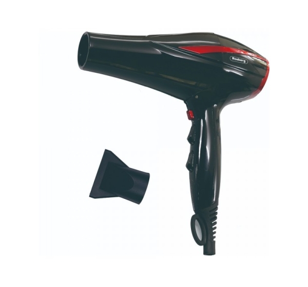 Rosberg 5R51100OBR Hair Dryer, 2200W, 2 Speeds, 3 Temperature Settings, Black/Red