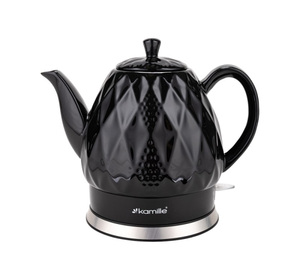 Ceramic electric kettle 1.5 L (black), 1200W, 1728, Kamille