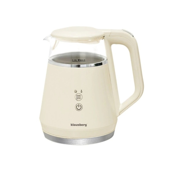 Electric kettle Klausberg KB 7893 made of glass with LED panel, volume 1.0L and power 1100W