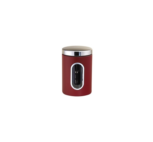 Stainless steel storage container, red, 1.0 L, Ø 9.5 × 15.4 cm, 46304, Michelino
