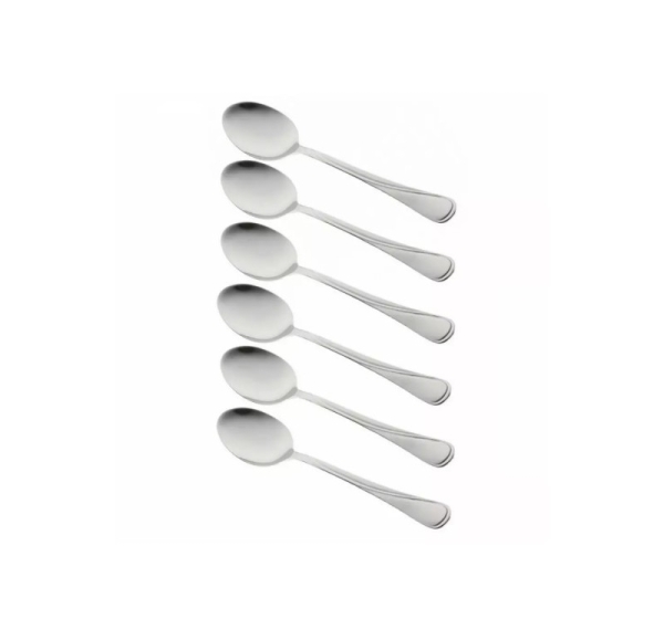 Kinghoff polished steel table spoon set, 19.5cm, 6 pieces, KH 1435