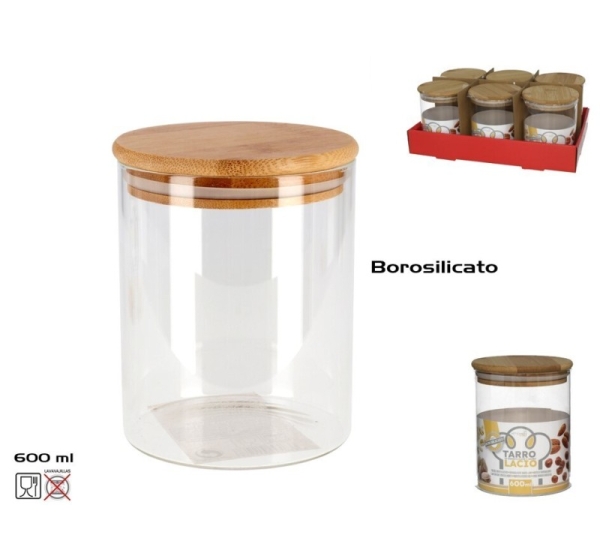 Borosilicate Glass Jar 600 ML., 13 × 10 × 10 cm, KITCHEN&GO