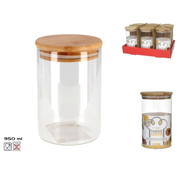 Borosilicate Glass Jar 950 ML., 17,5 × 10 × 10 cm, KITCHEN&GO