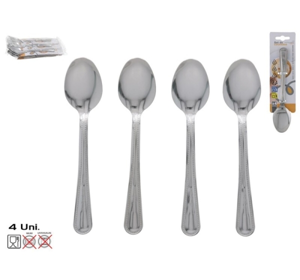 Набор ложек, 4 шт., 17 x 1 x 4,5 см, KITCHEN&GO
