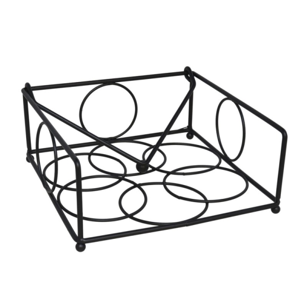Napkin holder black 18.5 x 19 x 8 cm, KITCHEN&GO