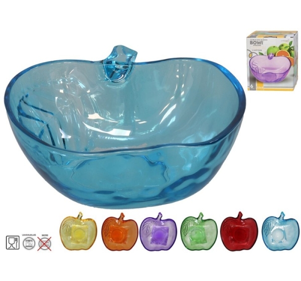 Стеклянная миска в форме яблока 12,5 x 13 x 4,7 см, 6 видов, KITCHEN&GO