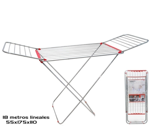 Сушилка для белья алюминиевая 18 м со стальными ножками, 175 x 55 x 110 см