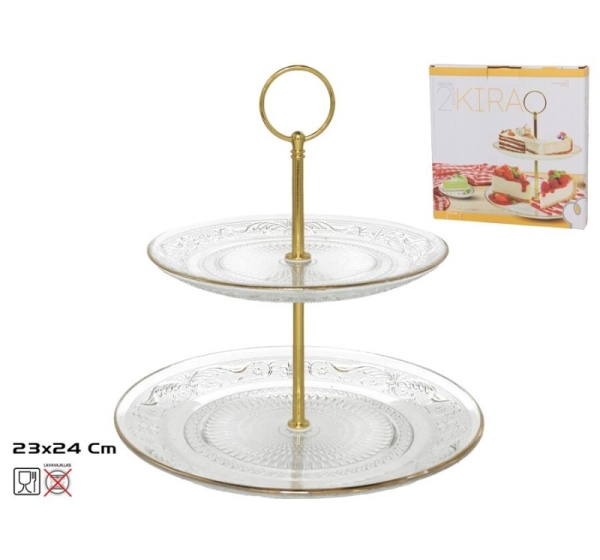 Cake stand, 2 tiers, 24 X 23 X 23 Cm, KITCHEN&GO