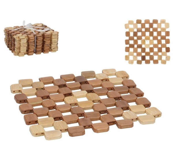 Bambusa galda paliktnis 20 x 20 cm, KITCHEN&GO