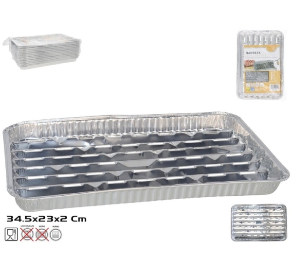 Aluminum Tray X3, 34,5X23X2 Cm, KITCHEN&GO