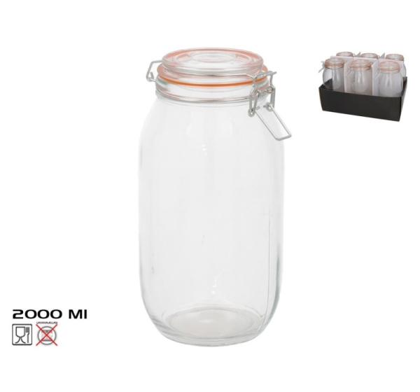 2000Ml Hermetic Jar, 25 X 12 X 12 Cm, KITCHEN&GO