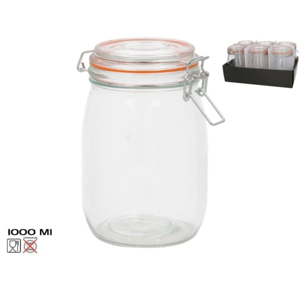 1000Ml Hermetic Jar, 17 X 10,3 X 14,5 Cm, KITCHEN&GO