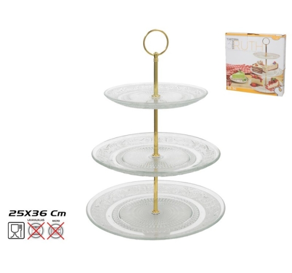 Трехъярусная подставка для торта, 36 x 25 x 25 см, KITCHEN&GO