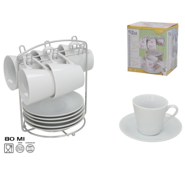 Набор из 6 чашек с блюдцами, 15,5 x 15,5 x 12 см, KITCHEN&GO