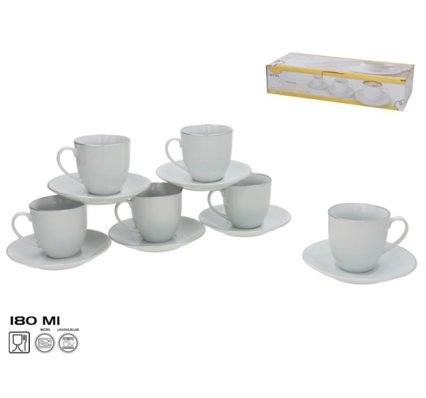 Set of 6 Cups/Plates, 8 x 13,5 x 13,5 cm, KITCHEN&GO