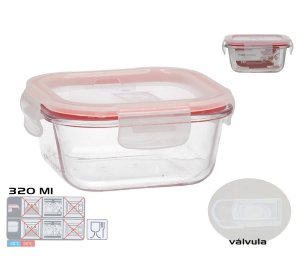 Kvadrātveida pusdienu kārba 320 ml, 5,5 x 12 x 12 cm, KITCHEN&GO