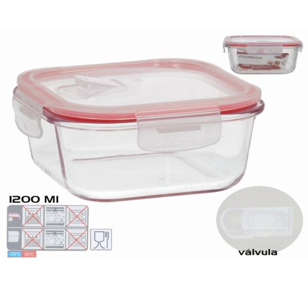Kvadrātveida pusdienu kārba 1200 ml, 7,5 x 18 x 18 cm, KITCHEN&GO