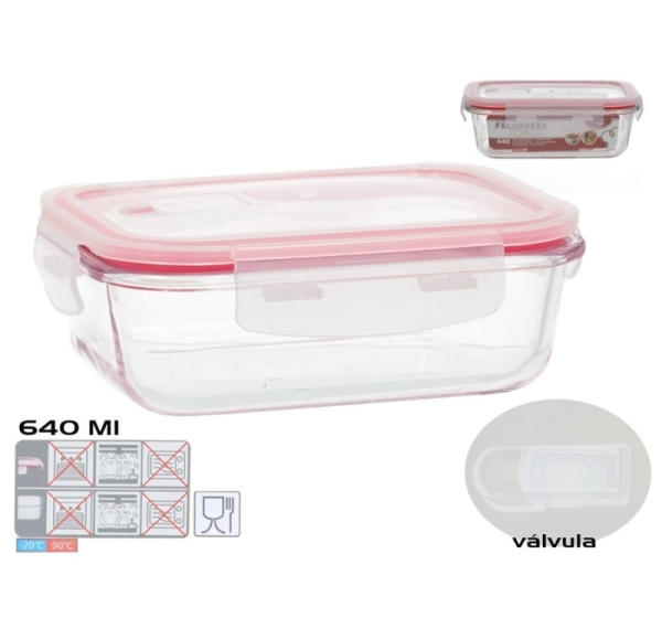 640 ml Rectangular Lunch Box, 6,5 x 17,5 x 13 cm, KITCHEN&GO