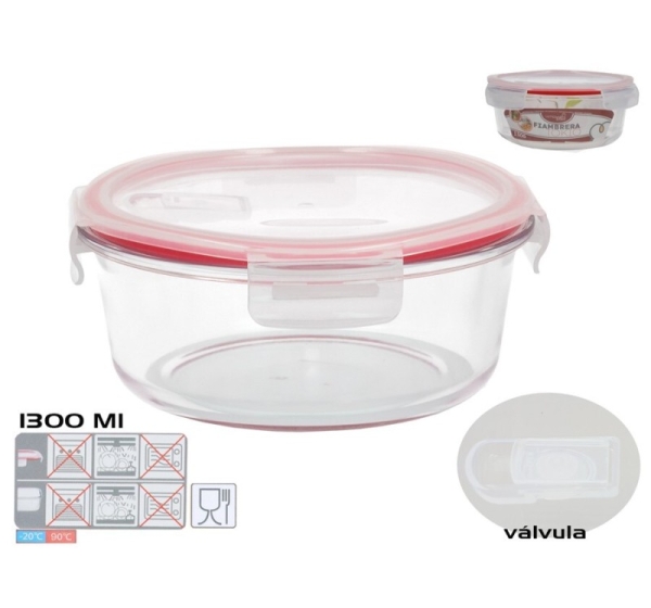 Apaļa pusdienu kārba 1300 ml, 8,5 x 20 x 20 cm, KITCHEN&GO