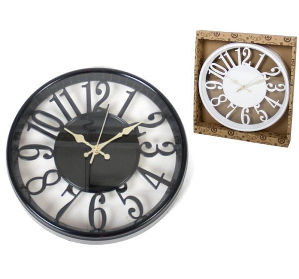 Wall Clock 30 cm, 2 Assorted, 30 x 5 x 30 cm, DECORLIFE