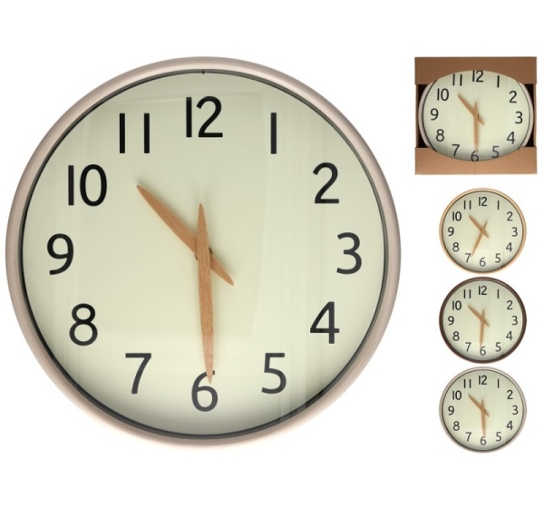 Wall Clock, 3 Assorted, 30 x 30 x 4,7 cm, DECORLIFE