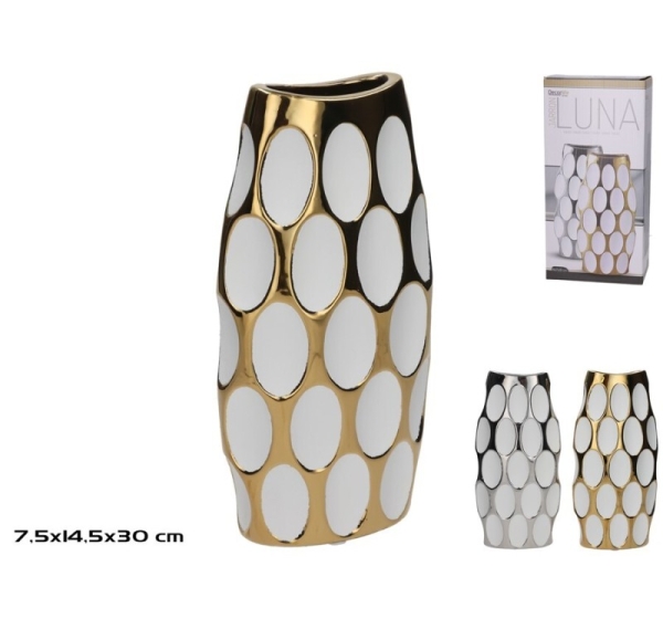 Vase 14,5 x 7,5 x 30 cm, 2 Assortment, 30 x 14,5 x 7,5 cm, DECORLIFE