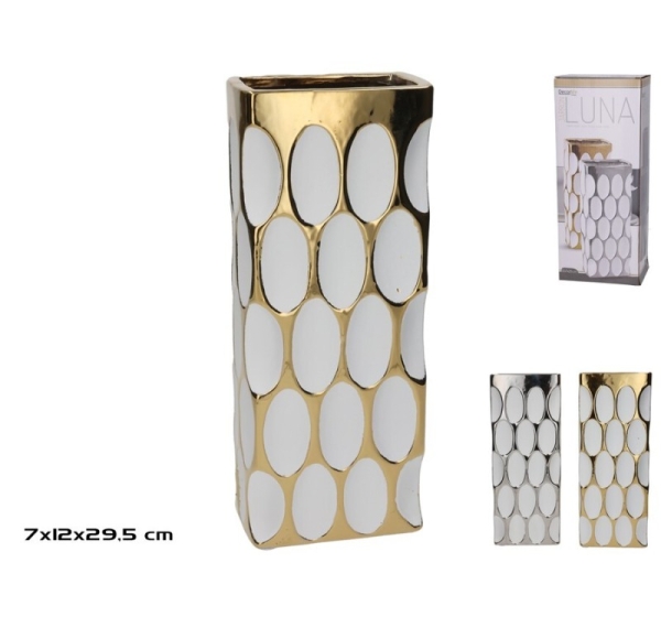 Vāze 12 x 7,5 x 29,5 cm, 2 veidi, 29,5 x 12 x 7 cm, DECORLIFE