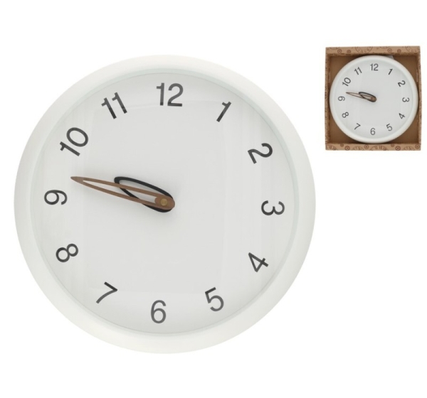 Fashion White Wall Clock, 30 x 30 x 4,5 cm, DECORLIFE