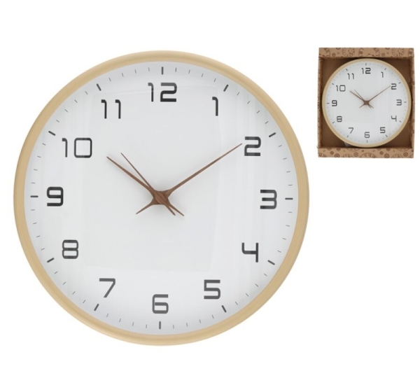 Wooden Wall Clock, 30 x 30 x 5 cm, DECORLIFE