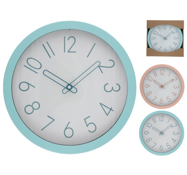 Wall Clock, 2 Assorted, 30 x 30 x 4,3 cm, DECORLIFE