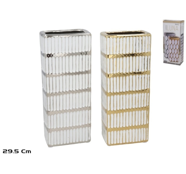 Ceramic Vase 12 x 7,5 x 29,5 cm, 2 Assorted, DECORLIFE