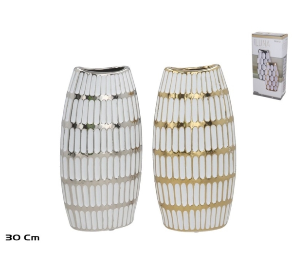 Ceramic Vase 14,5 x 7,5 x 30 cm, 2 Assorted, DECORLIFE