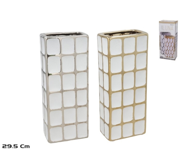 Ceramic Vase 12 x 7,5 x 29,5 cm, 2 Assorted, DECORLIFE