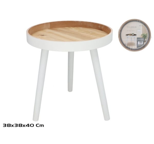 Wood Table 38 x 38 x 40 cm, DECORLIFE