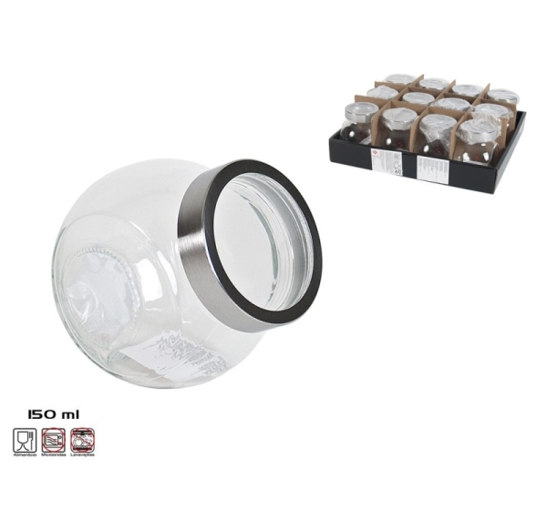 Glass storage jar 150 ml, 7.5x5.5x8 cm, KITCHEN&GO