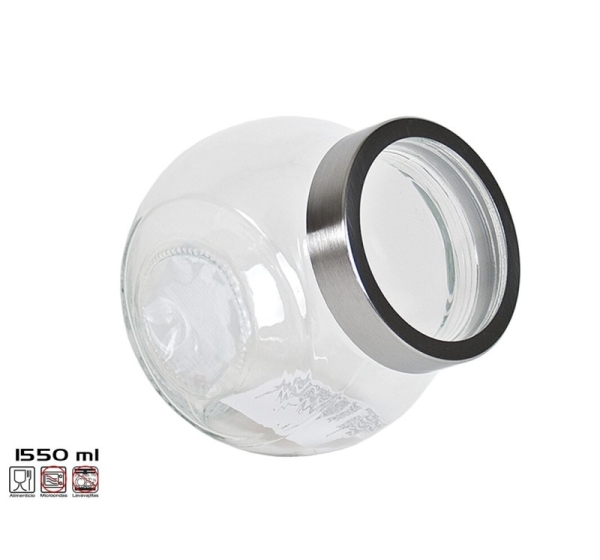 Stikla uzglabāšanas burka 1500 ml, 13x13x16 cm, KITCHEN&GO