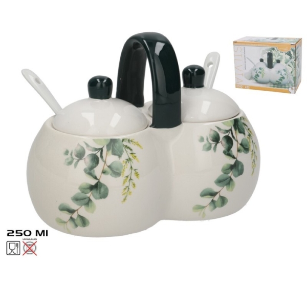 Sugar Bowl / Salt Shaker with Spoon 250 ml, 9x16.5x12.4 cm, KITCHEN&GO