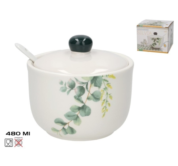 Sugar Bowl With Spoon 480 ml, 11.5x11.5x11 cm, KITCHEN&GO
