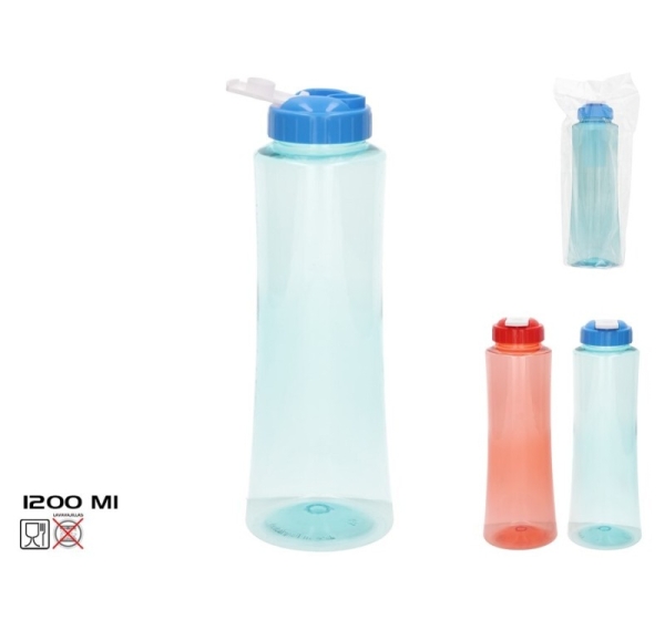 Loki Water Bottle 1200 ml, 2 assortments, 9.5x9.5x29 cm, SUMMER ENJOY