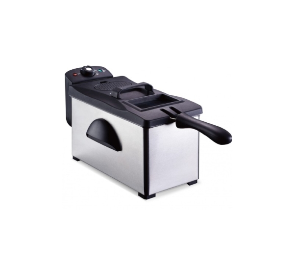 Фритюрница Oliver Voltz 55RP51980P, 2000W, 3L. Съемный контейнер, крышка и фильтр, нержавеющая сталь