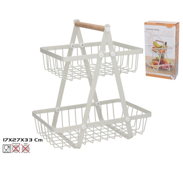 Augļu grozs, 2 līmeņi, 27x17x33 cm, KITCHEN&GO